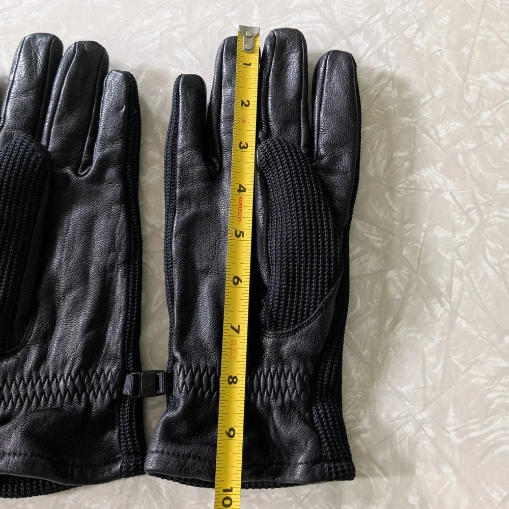 Spyder Black Knit and Leather Gloves Womens Large Mens Small Winter Ski Sport